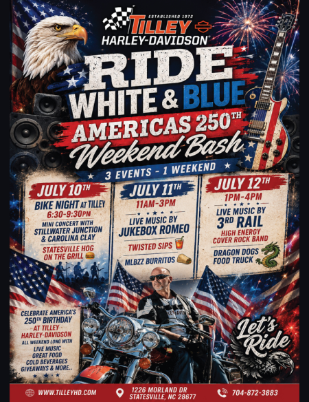 Ride White & Blue 250th weekend bash