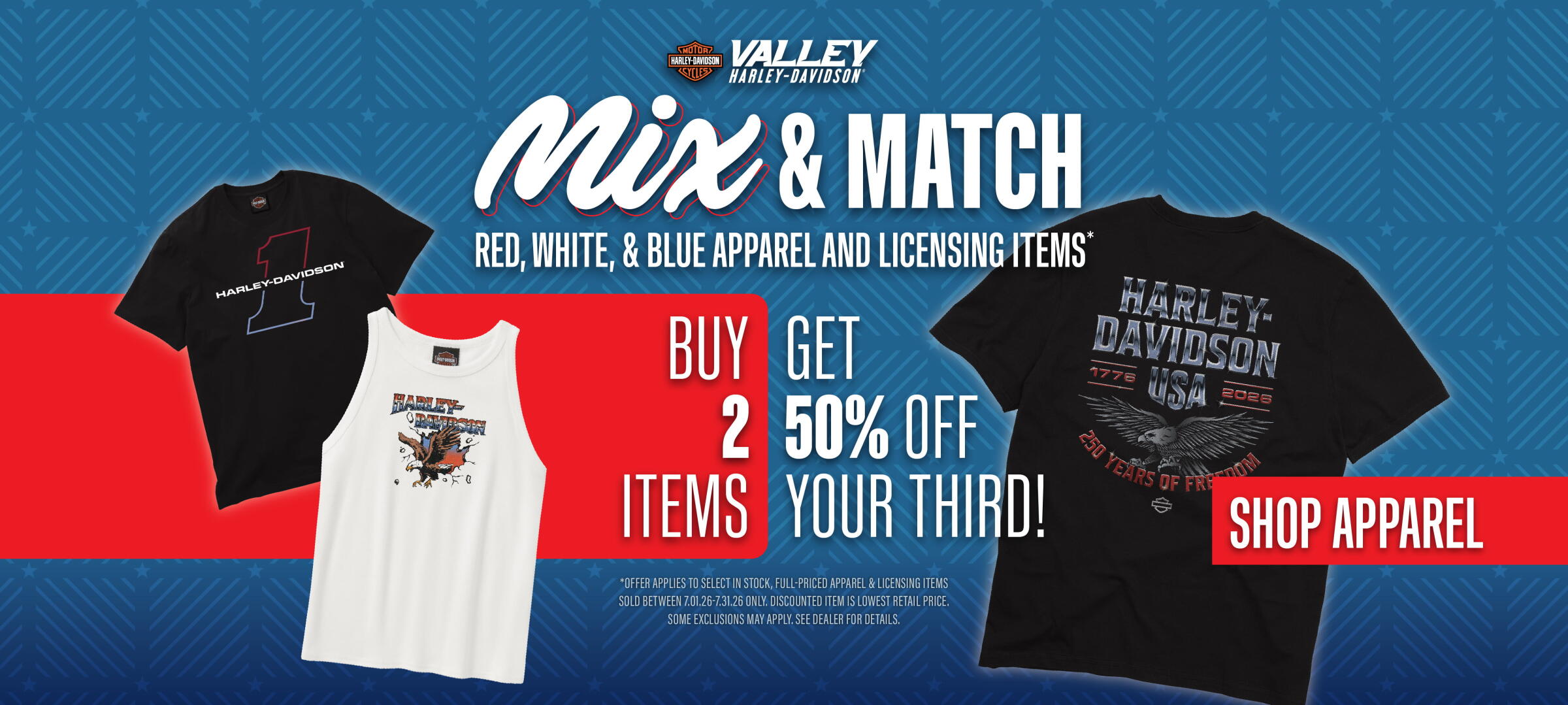 Mix & Match - Red, White, & Blue Apparel & Licensing Items