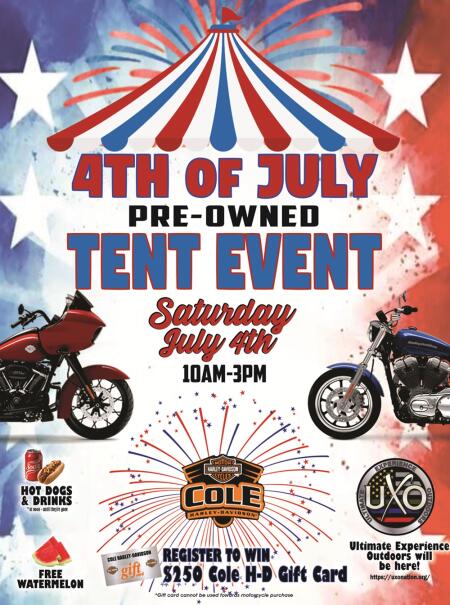 4TH OF JULY - Pre-owned Tent Event