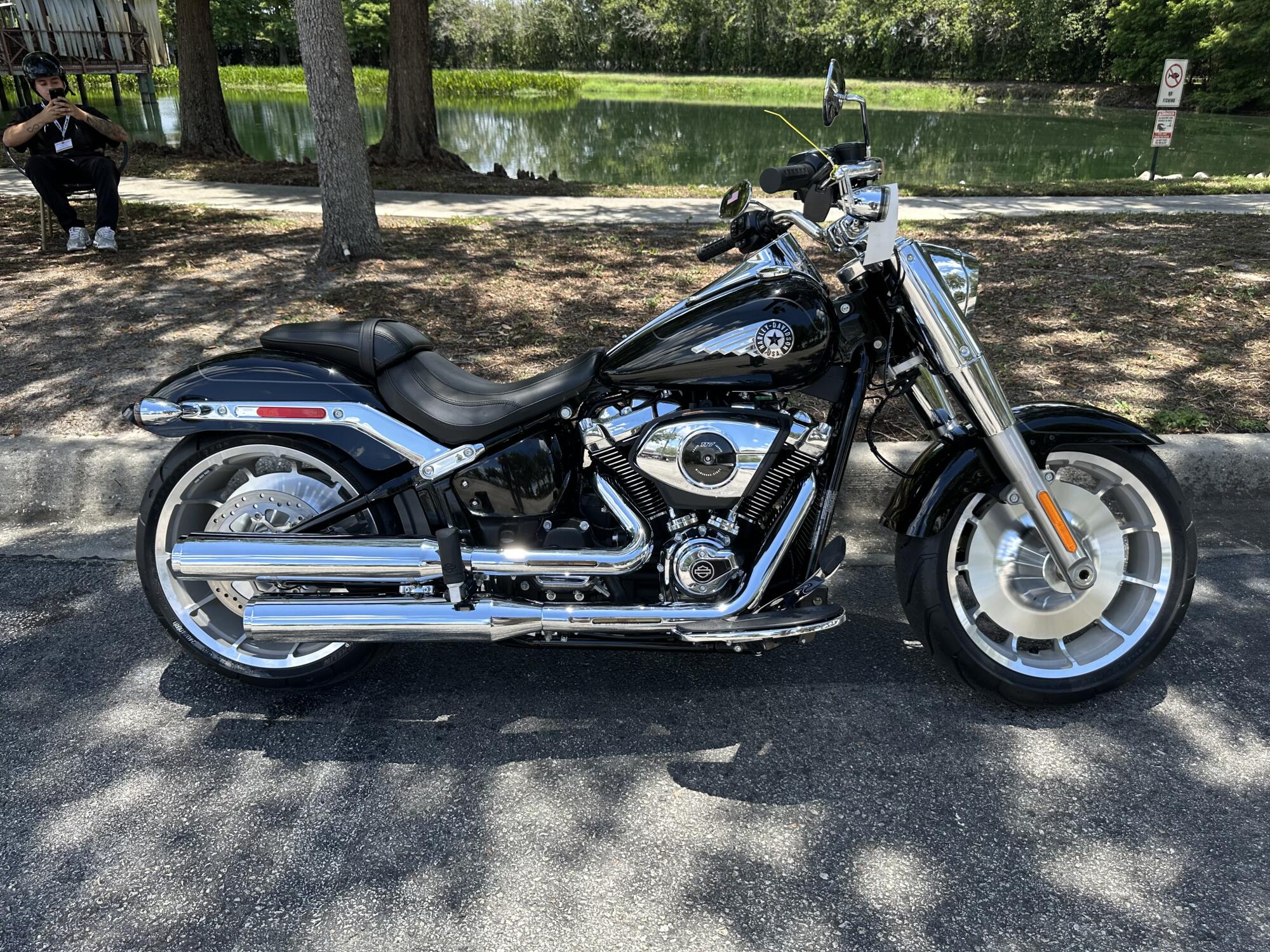 2026 Harley-Davidson® Fat Boy® Vivid Black Chrome Trim