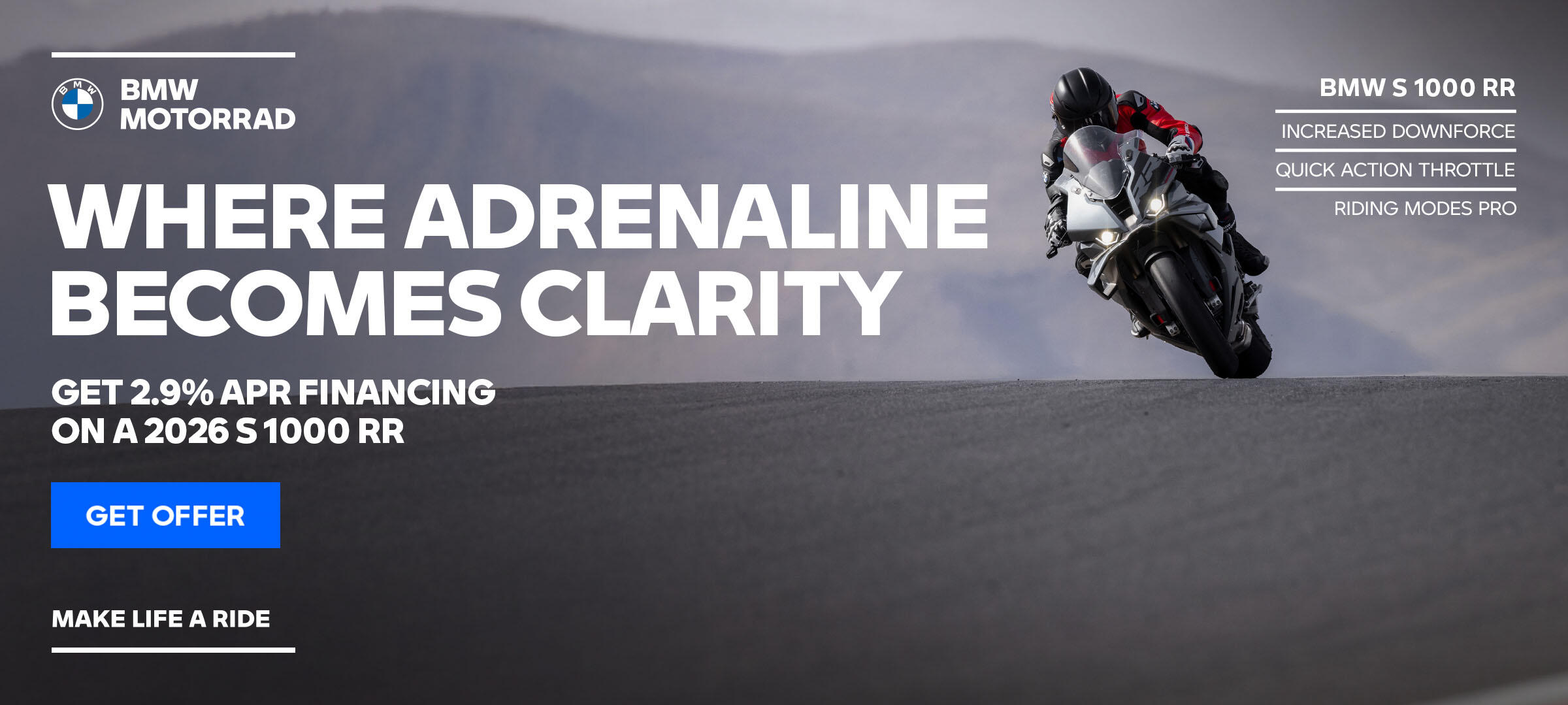 Get 2.9% APR financing on the 2026 S 1000 RR