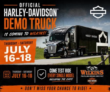 Wilkins Official Harley-Davidson Demo Truck on-site