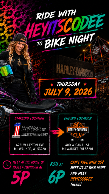 Ride with HEYITSCODEE To Bike Night