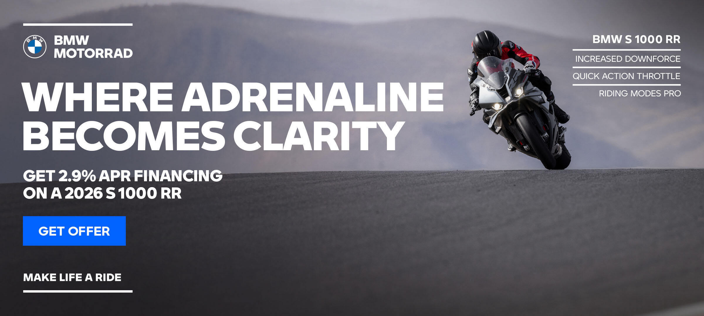 Get 2.9% APR financing on the 2026 S 1000 RR
