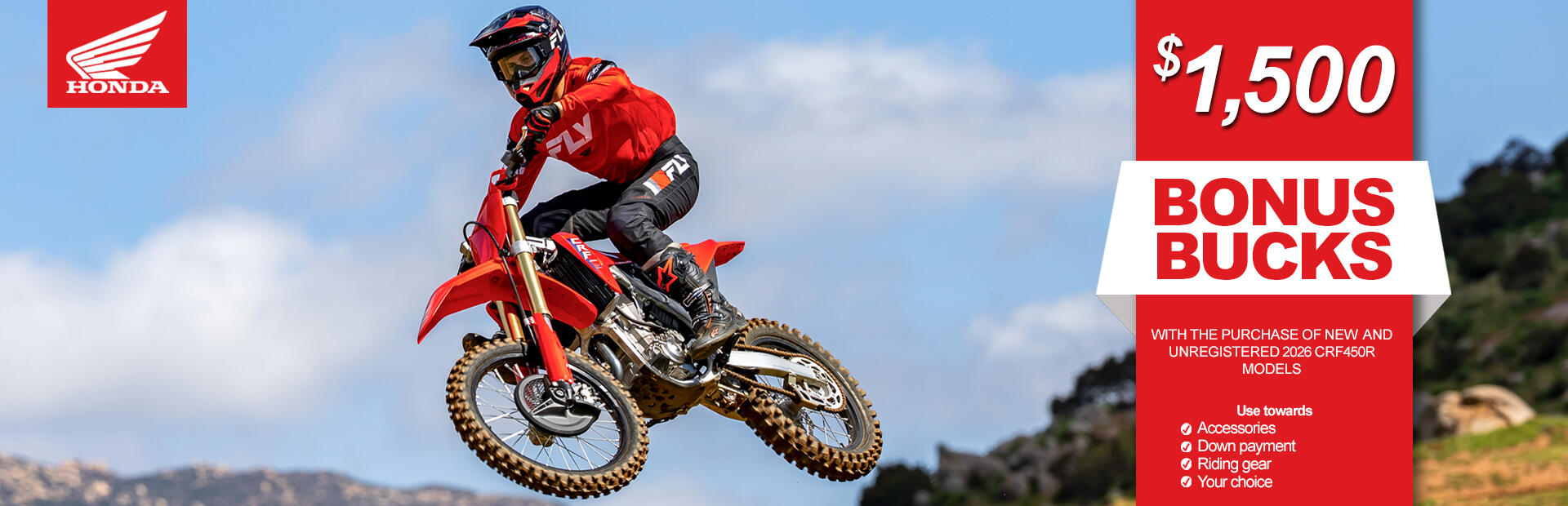 $1500 Bonus Bucks CRF450R