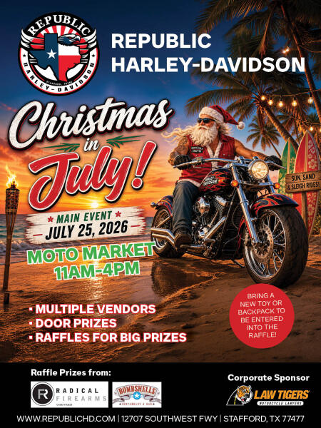 Christmas in July Moto Market at Republic Harley-Davidson – July 25, 2026