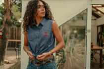 Women's H-D Essential Tie Front Top