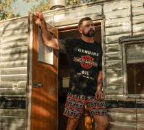 Men's Oil Can Bar & Shield Pajama Shorts Set