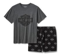 Men's Bar & Shield Tonal Pajama Shorts Set Men's Bar & Shield Tonal Pajama Shorts Set Men's Bar & Sh