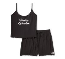 Women's Lettuce Edge Tank & Short Set - Harley Black