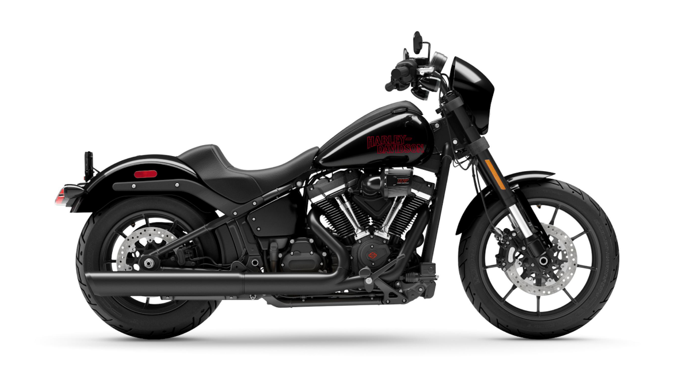 2026 Harley-Davidson® Low Rider® S black cruiser motorcycle shown in side profile on white background.