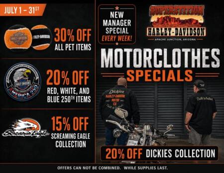 July MotorClothes Specials