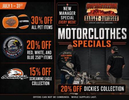 SHD® July MotorClothes® Specials