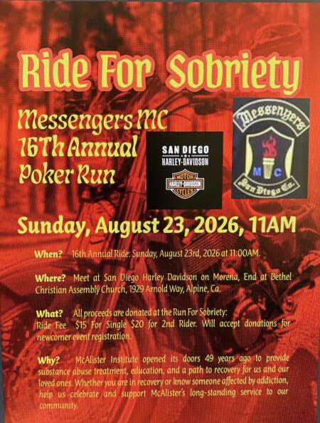 Messengers MC 16th Annual Poker Run Ride For Sobriety
