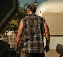 Willie G Skull Reflective Plaid Blowout košulja