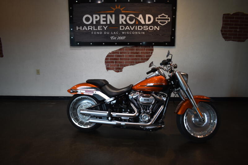 2019 Harley-Davidson® Fat Boy® 114 Scorched Orange/Black Denim