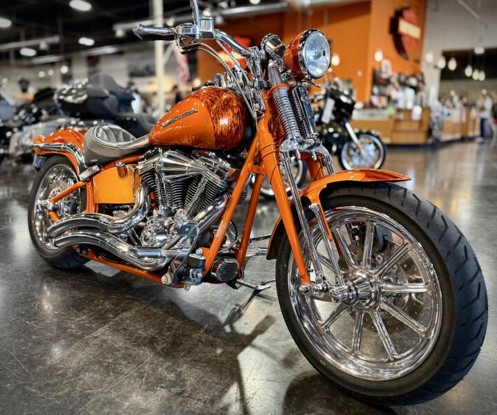 2008 Harley-Davidson® Screamin’ Eagle Softail Springer Inferno Orange with Fireburst Flames