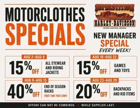 Harley-Davidson クーポン券 promos | Superstition Harley-Davidson