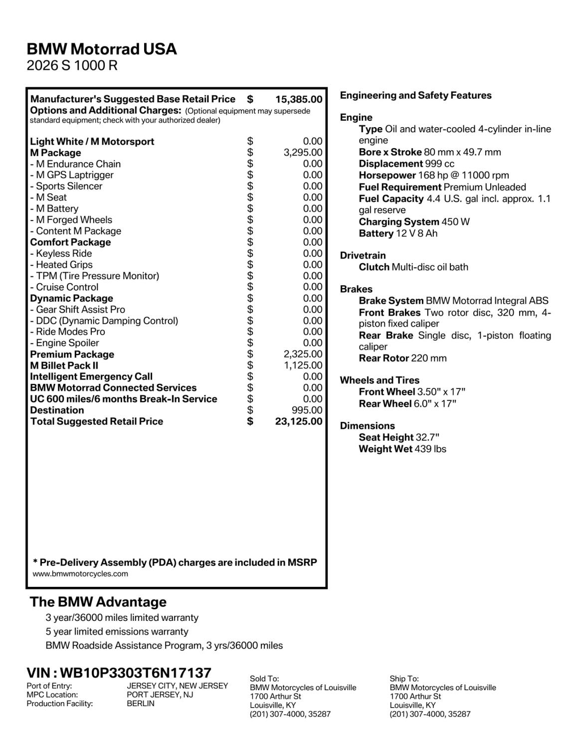 2026 BMW Motorrad S 1000 R | $750 Cash Rebate, photo 2